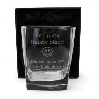 Im In My Happy Place Engraved 290ml Quartet Scotch Glass